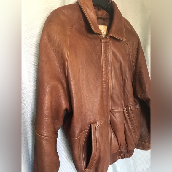 ~Georgetown Design Brown Leather Jacket~ - Picture 2 of 11